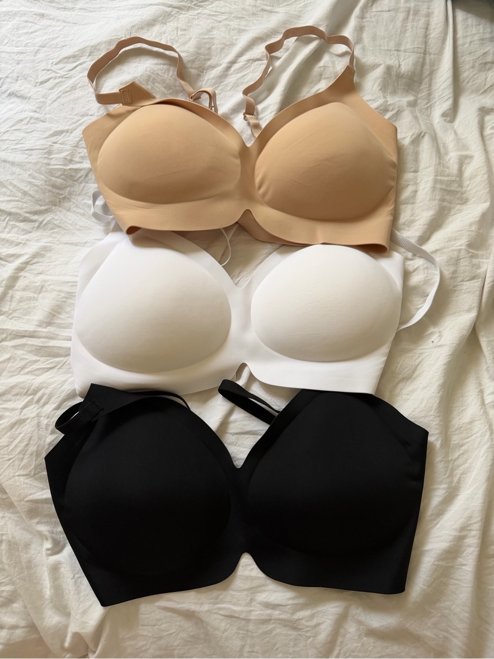 Molded Wireless Bra - Nude, White & Black